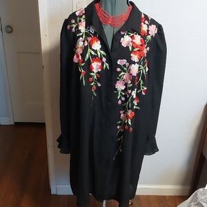 Asos Black Embroidered Dress